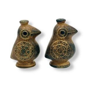 Vintage Holt Howard Stoneware Bird Salt Pepper Shakers MCM Japan Mexico Folk Art